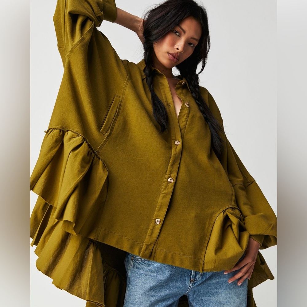 Free People Buttondown Sweatshirt